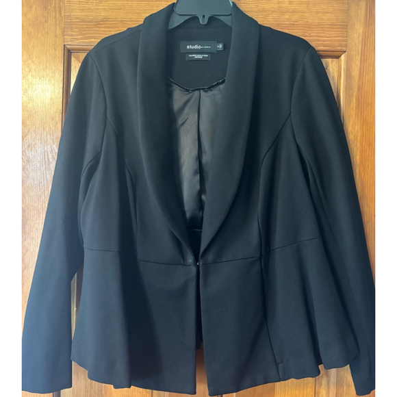 Studio by Torrid Black Peplum Blazer Size 2-2X Stretch Open Front Career Jacket - Picture 1 of 6
